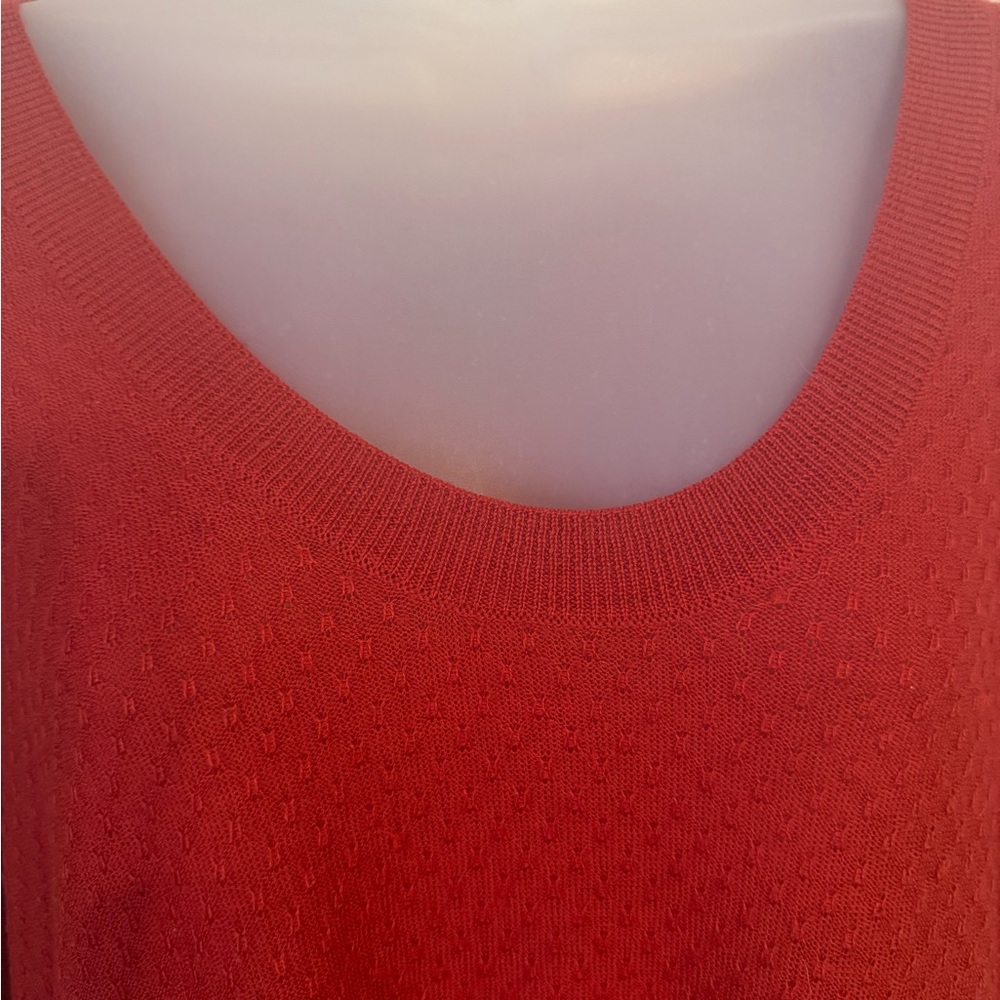 ANN TAYLOR   BURNT ORANGE  MERINO WOLL BLEND LIGHTWEIGHT SWEATER   LARGE  #A - Picture 3 of 8